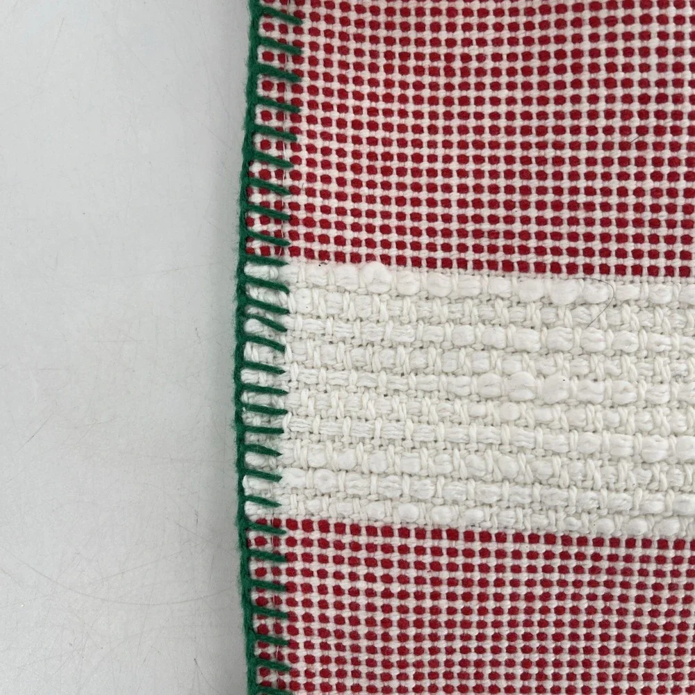 Rare Target Wondershop Christmas Stocking Woven Stitched Striped Poms Tassel 21